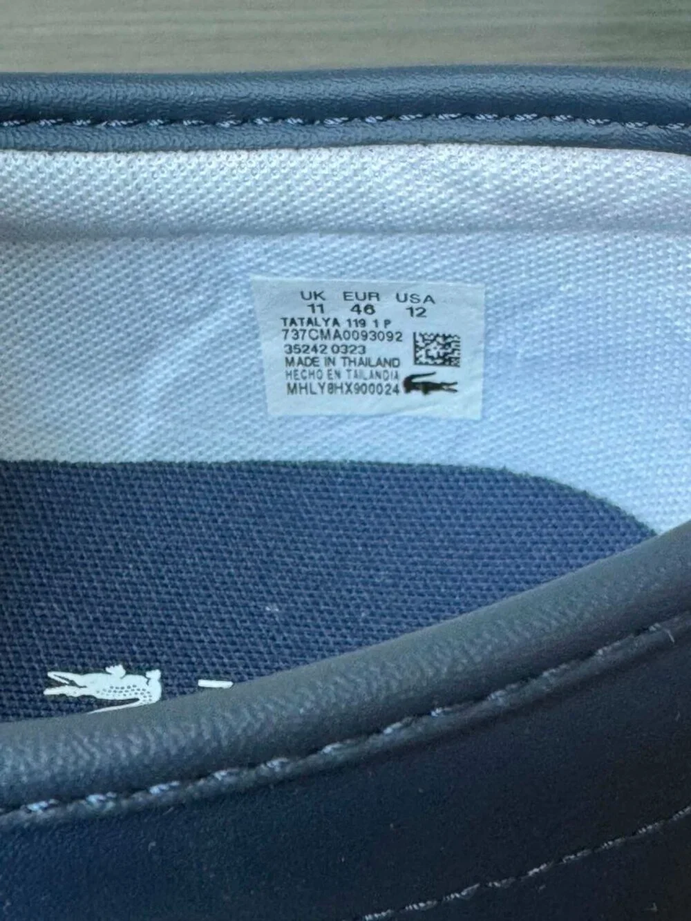 Lacoste Men's Tatalya Slip On Loafers size 12 in Navy Leather